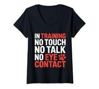 Donna in Training No Touch No Talk No Eye Contact - Maglietta con Collo a V