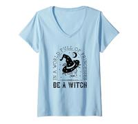 Donna in Un Mondo Pieno di Principesse Essere Una Strega Carino Halloween Maglietta con Collo a V