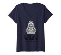 Donna in Valhalla The Brave Live Forever - Mitologia vichinga di Odino Maglietta con Collo a V