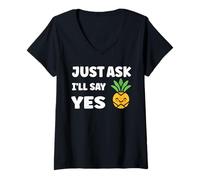 Donna Inappropriate I'm Not Picky Funny Just Ask I'll Say Yes Maglietta con Collo a V