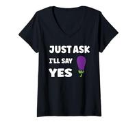 Donna Inappropriate I'm Not Picky Funny Just Ask I'll Say Yes Maglietta con Collo a V