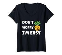 Donna Inappropriate Not Picky Funny Ask Don't Worry I'm Easy Maglietta con Collo a V