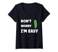 Donna Inappropriate Not Picky Funny Ask Don't Worry I'm Easy Maglietta con Collo a V