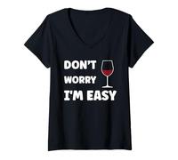 Donna Inappropriate Not Picky Funny Ask Don't Worry I'm Easy Maglietta con Collo a V