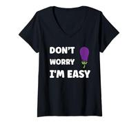 Donna Inappropriate Not Picky Funny Ask Don't Worry I'm Easy Maglietta con Collo a V