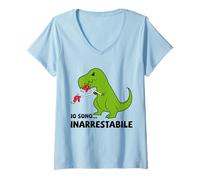 Donna Inarrestabile T-Rex Italian Pun Dinosaur Maglietta con Collo a V