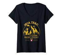 Donna Inca Trail Machu Picchu Ande Peruviane Trekking Perù Escursioni Maglietta con Collo a V