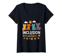 Donna Inclusione Questioni Educazione Speciale Speranza Diversità Insegnante Maglietta con Collo a V
