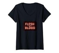 Donna Incredibile Carne e Sangue Logo Costume Maglietta con Collo a V