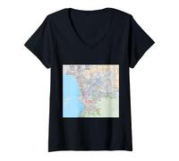 Donna Incredibile Souvenir Artistico di Marsiglia della Città Francese Maglietta con Collo a V