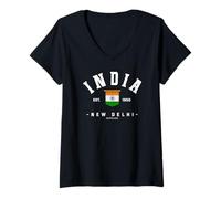 Donna India Amico Regalo da India Patria India Vacanza Maglietta con Collo a V