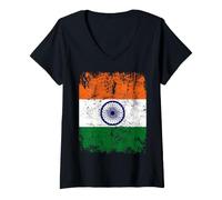 Donna India Bandiera | Uomini Donne Bambini | India Maglietta con Collo a V
