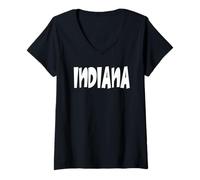 Donna Indiana Maglietta con Collo a V