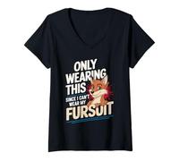 Donna Indossando Solo Questo dal Momento Che Non Posso Indossare la mia Camicia pelosa Maglietta con Collo a V