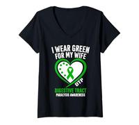 Donna Indosso Il Verde per mia Moglie DTP Awareness Maglietta con Collo a V