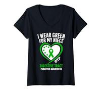 Donna Indosso Il Verde per mia Nipote DTP Awareness Maglietta con Collo a V