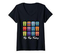 Donna Infradito Friday Design Fun Casual Maglietta con Collo a V
