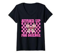 Donna Ingegnere aerospaziale Ingegneria Razzo Stand Up for Science Maglietta con Collo a V