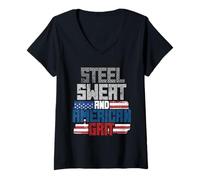 Donna Ingegnere dell'Esercito Steel Sweat And American Grit Maglietta con Collo a V