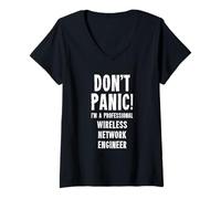Donna Ingegnere di rete wireless Maglietta con Collo a V