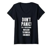 Donna Ingegnere Tecnico Nucleare Maglietta con Collo a V