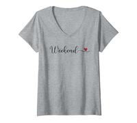 Donna Iniziale Cuore Weekend Maglietta con Collo a V