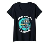 Donna Inizio della Scuola Ninja Ninja Studente Ninja Arrivo Maglietta con Collo a V
