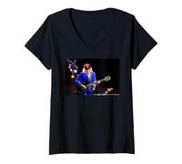 Donna Inno roccioso ad Alta Tensione A Icona AC DC Stage Energy Maglietta con Collo a V