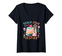 Donna Insegnare amore ispirare empowerment motivazionale positivo Maglietta con Collo a V