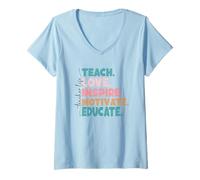 Donna Insegnare amore ispirare motivare educare Maglietta con Collo a V