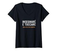 Donna Insegnare e Toccare Una Vita per Sempre Un Insegnante Maglietta con Collo a V