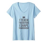 Donna Insegno, quindi modella domani - Vintage Teacher Maglietta con Collo a V