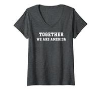 Donna Insieme Siamo America Maglietta con Collo a V