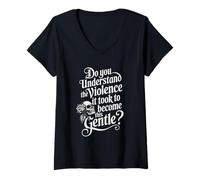 Donna Inspirational Citazione Profonda Filosofia Emozionale Edgy Estetica Maglietta con Collo a V