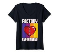 Donna Intervento al Cuore Maglietta con Collo a V