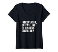 Donna Introverso ma disposto a discutere di genealogia Maglietta con Collo a V