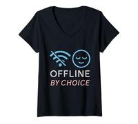 Donna Introvert Alone Is Enough Batteria Sociale Regalo antisociale Basso Maglietta con Collo a V