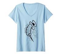 Donna Inutile Dire Che odio Questo - Paura degli Aghi Maglietta con Collo a V