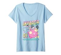 Donna Invader Zim 01 World Domination Zim & Gir Racing Over Pig Maglietta con Collo a V