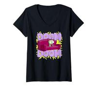 Donna Invader Zim Doom Doom Gir in Dog Costume Sitting in Couch Maglietta con Collo a V