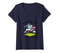 Donna Invader Zim Earth Explosion Zim And Gir Cartoon Chaos Maglietta con Collo a V