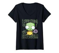 Donna Invader Zim I Need Tacos Or I Will Explode!!! Retro Gir Logo Maglietta con Collo a V
