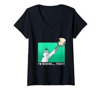 Donna Invader Zim I'm Making…. Toast! Professor Membrane Panel Maglietta con Collo a V