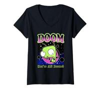 Donna Invader Zim You Are all Doomed Gir in Space Maglietta con Collo a V