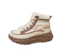 Donna Invernali Sneakers con Zeppa Stringate Leggero E Ammortizzato Weich E Comode Trekking Scarpe Outdoor Pelliccia Sneakers Adatte per Le Escursioni per Ginnastica da Estern E Camminare