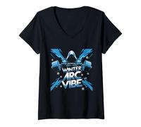 Donna Inverno Arc Vibe Snow Weightlifting Palestra Fitness Allenamento Maglietta con Collo a V