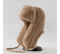 Donna Inverno Cavo Maglia Colbacco Pelliccia Finta Paraorecchie Antivento Russo