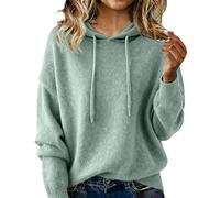 Donna Inverno Elegante Maglione Girocollo Felpa Manica Lunga Comfort Maglioni A Maglia Spessa Termica Inverno Caldo Stretch Pullover Elastico Moda T Shirt Tinta unita Jumper, B Mint Verde, XXXL