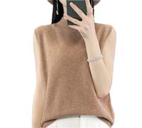 Donna Inverno Lana Semi Collo Alto Senza Maniche Lavorato A Maglia Elegante Intimo Maglione Cashmere, Jin Tuo Wq811, M
