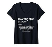 Donna Investigator Definition Federal Private Investigation Maglietta con Collo a V